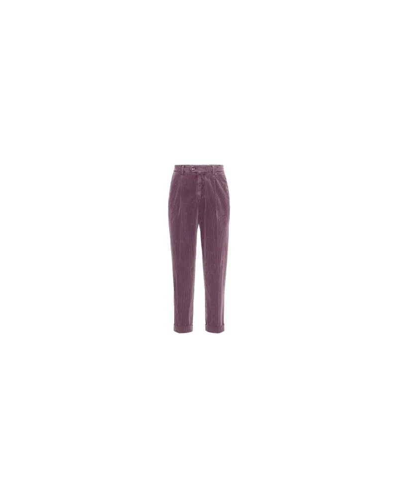 Brunello Cucinelli Hose in Leisure Fit mit Bundfalten Purple