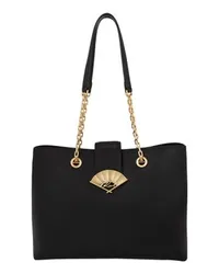 Karl Lagerfeld K/Signature grosse Tote-Bag mit Fächer-Motiv Black