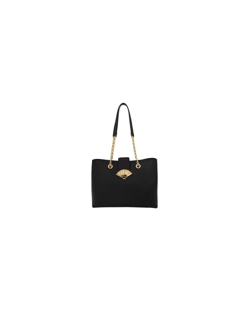 Karl Lagerfeld K/Signature grosse Tote-Bag mit Fächer-Motiv Black