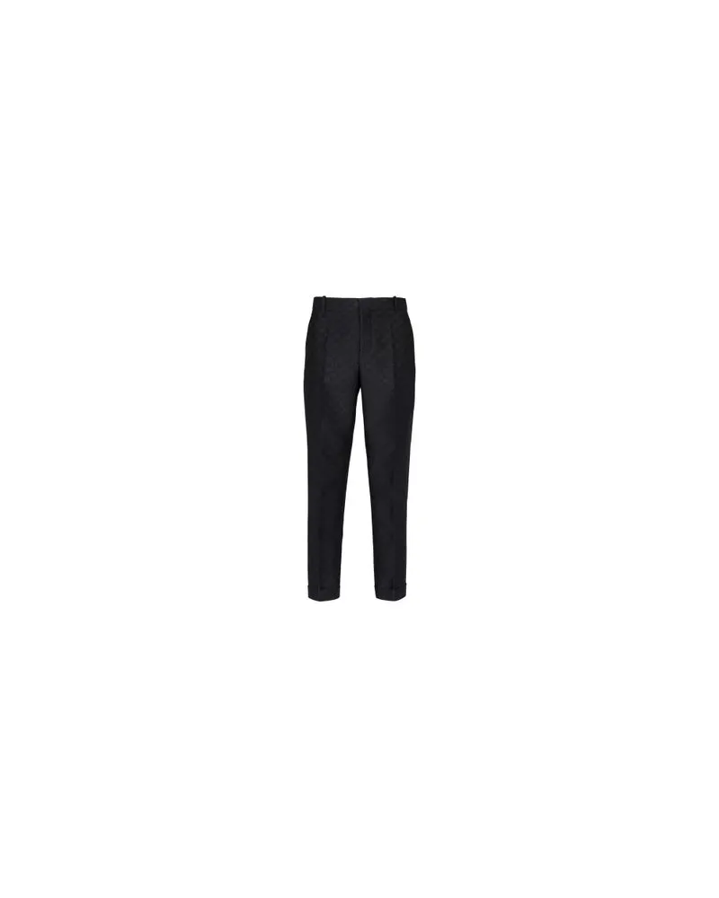 Balmain Hose mit geradem Bein und Mini-Monogramm Black