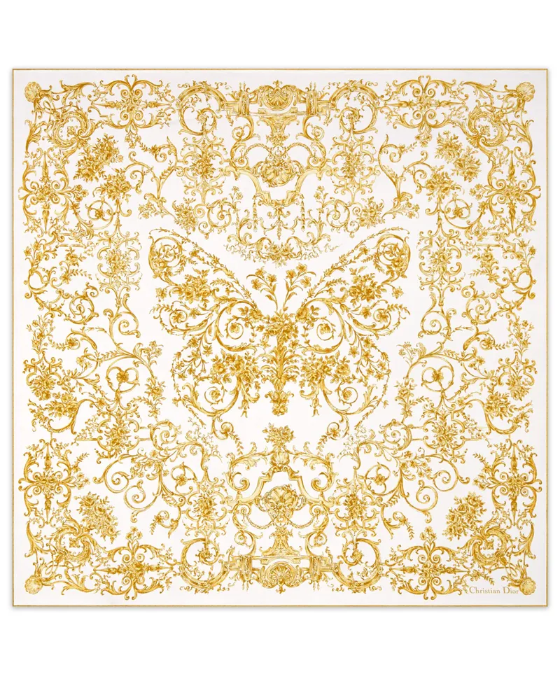 Dior Quadratisches esque Butterfly 90 Tuch Gold