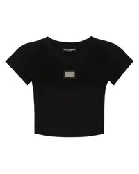 Dolce & Gabbana Jersey-T-Shirt mit Cropped-Schnitt Black