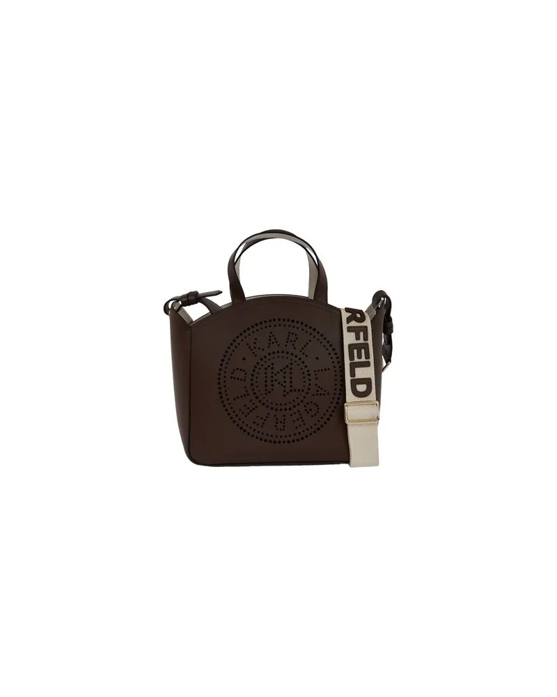 Karl Lagerfeld Kleine Tote Bag Mit K/Kreis Und Lochmuster Brown