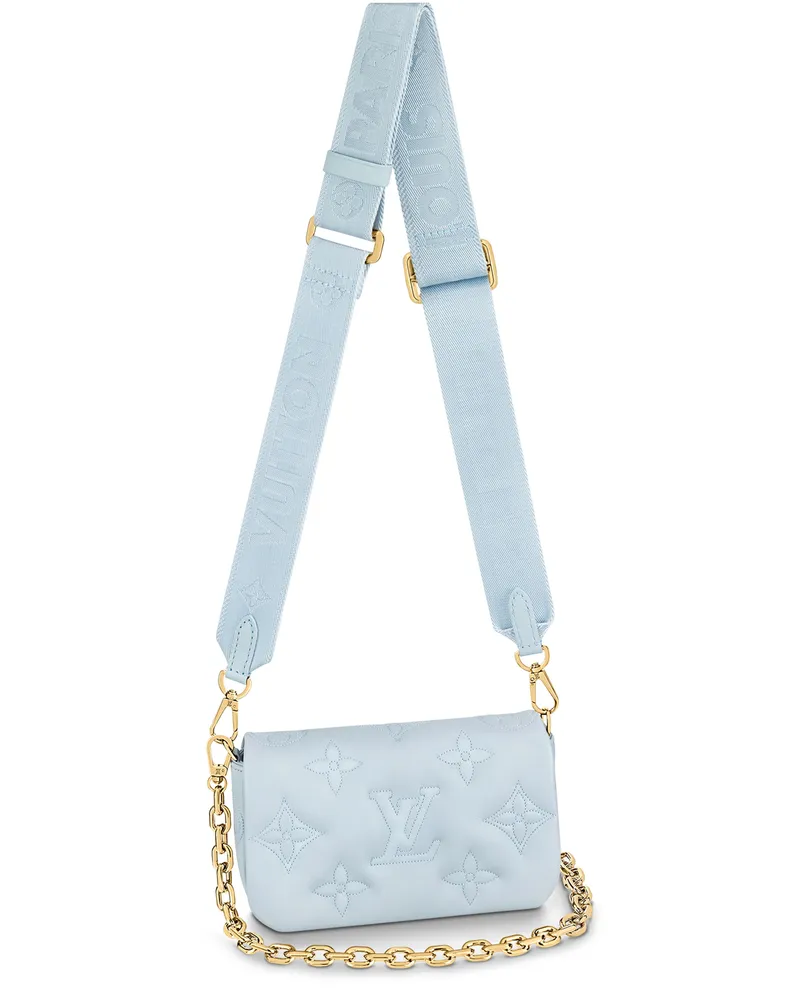 Louis Vuitton Bubblegram Geldbörse mit Schulterriemen Blue