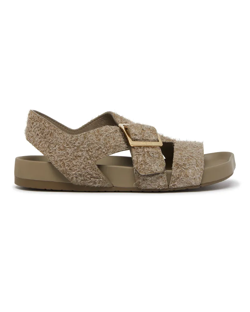 Loewe Flache Sandale Ease aus gebürstetem Wildleder 