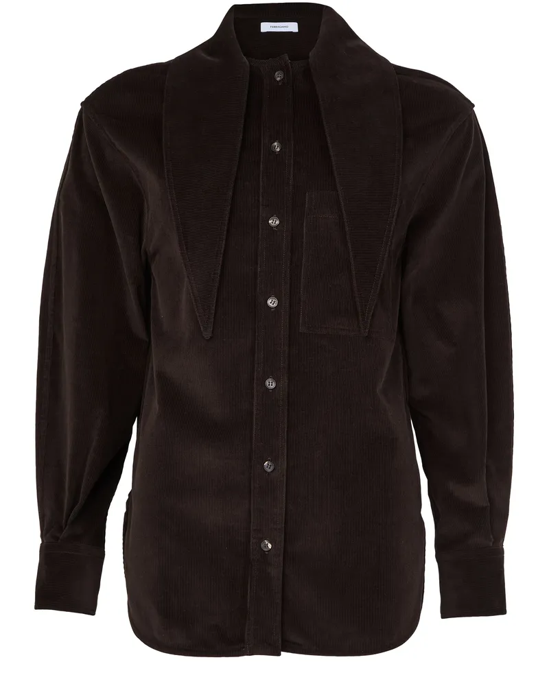 Ferragamo Langarmhemd aus Cord-Baumwolle 