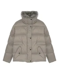 Yves Salomon Jacke mit Lammfellbesatz Grey