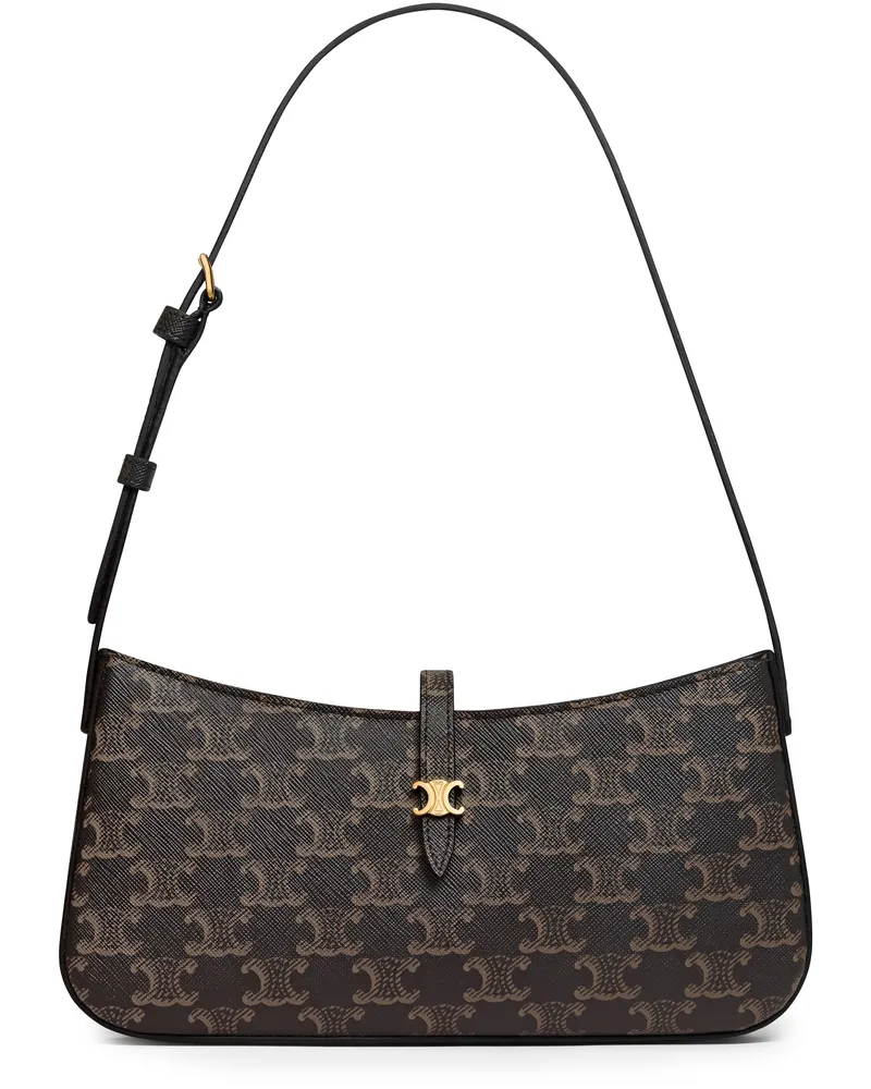 Celine Schultertasche mit kette aus Triomphe-canvas 