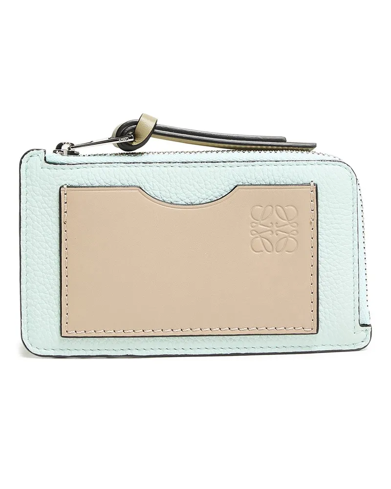 Loewe Karten- und Münzhalter aus weichem, genarbtem Kalbsleder Blue