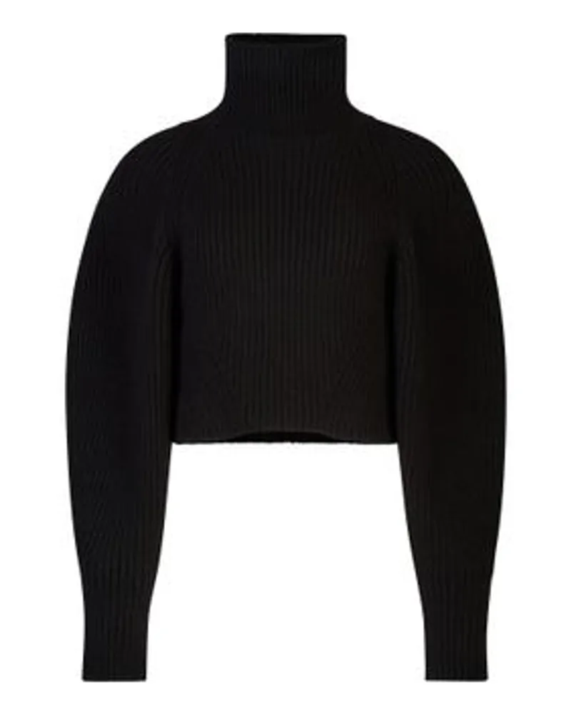 Nina Ricci Kurzpullover mit grobem Rippmuster Black