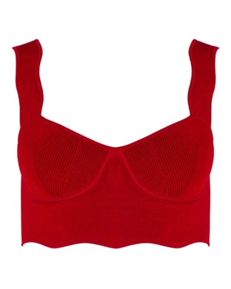 GALVAN Delia Scalloped Top Red