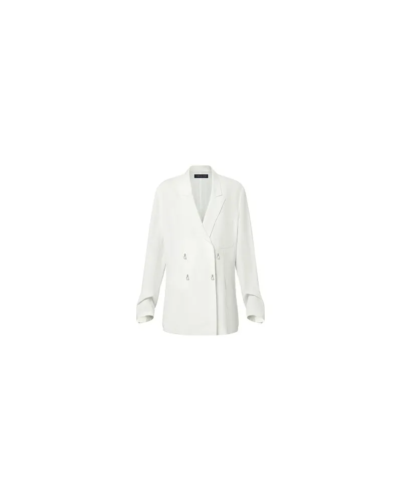 Louis Vuitton Zweireihiger Blazer aus Twill mit fließender Passform White