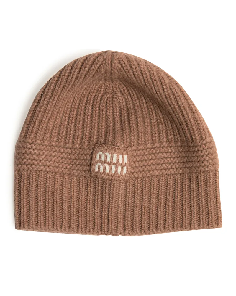 Miu Miu Mütze aus Wolle und Kaschmir Beige