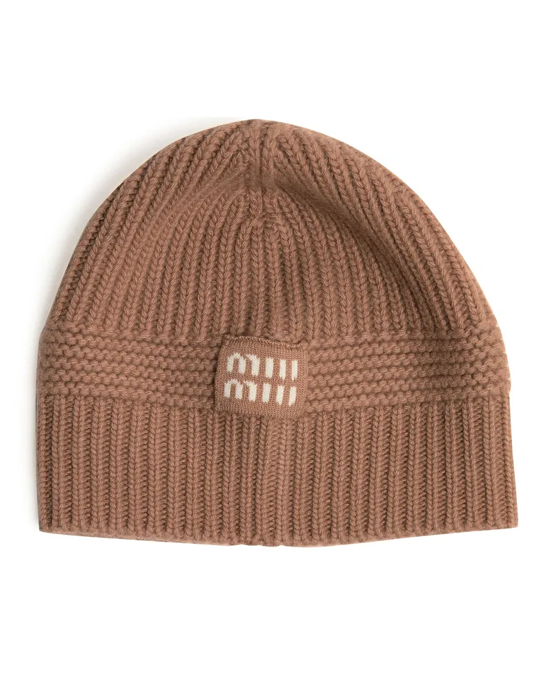 Miu Miu Mütze aus Wolle und Kaschmir Beige