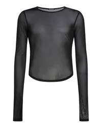 Ann Demeulemeester Langärmeliges, abgerundetes T-Shirt Ludolf Black