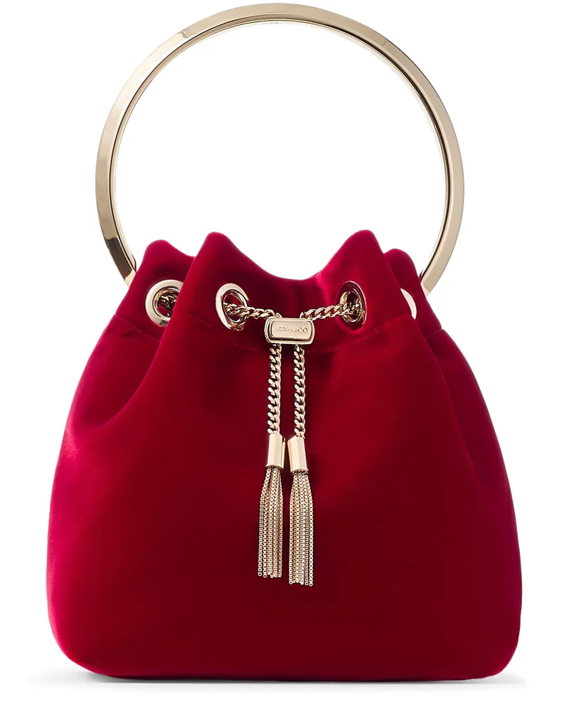 Jimmy Choo Bucket Bag aus Samt Bon Bon 