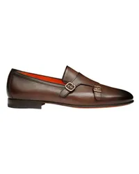 Santoni Sneaker mit Doppelschnalle Brown