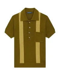 Frescobol Carioca Häkel-Poloshirt Clemente Stripe Green