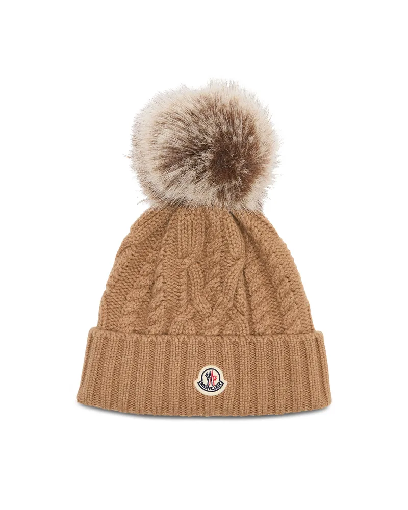 Moncler Mütze mit Logo Beige