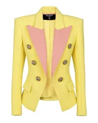 Balmain Zweifarbige Jacke 6 Knöpfe Yellow