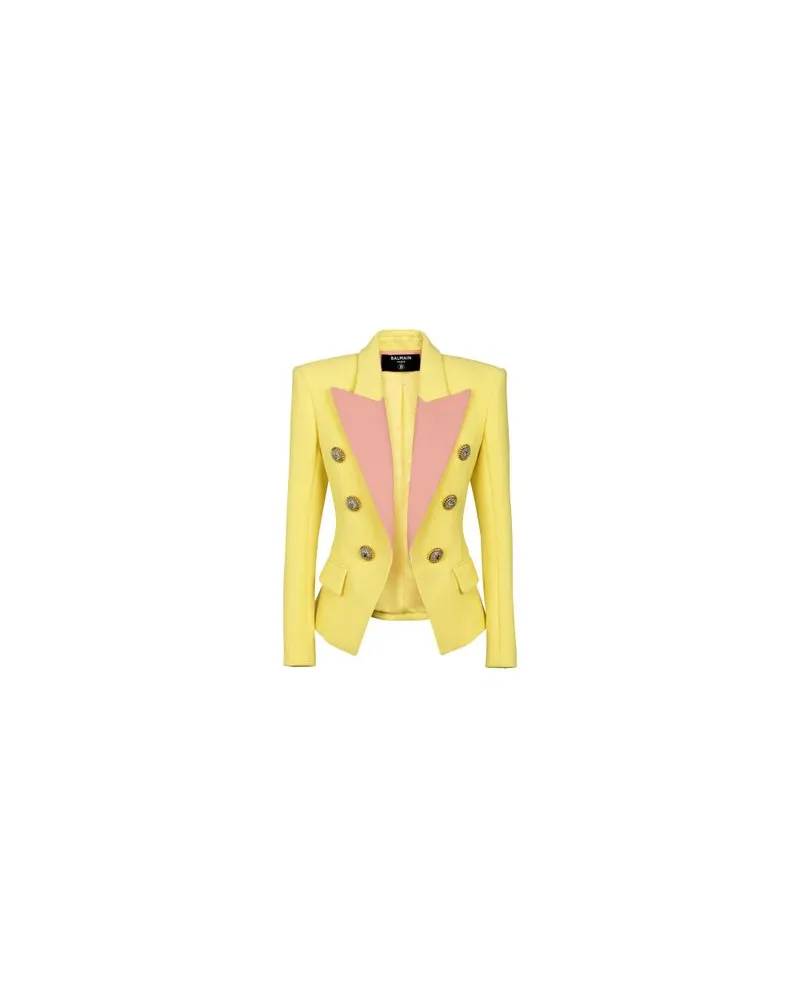 Balmain Zweifarbige Jacke 6 Knöpfe Yellow