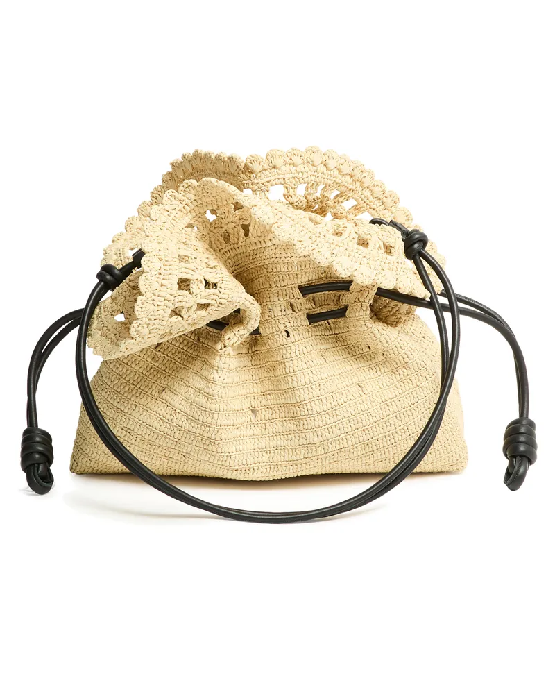 Loewe Mittelgroße Flamenco Clutch Ruffles aus Raffia 