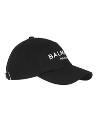 Balmain Baumwoll-Cap mit Balmain Paris-Stickerei Black