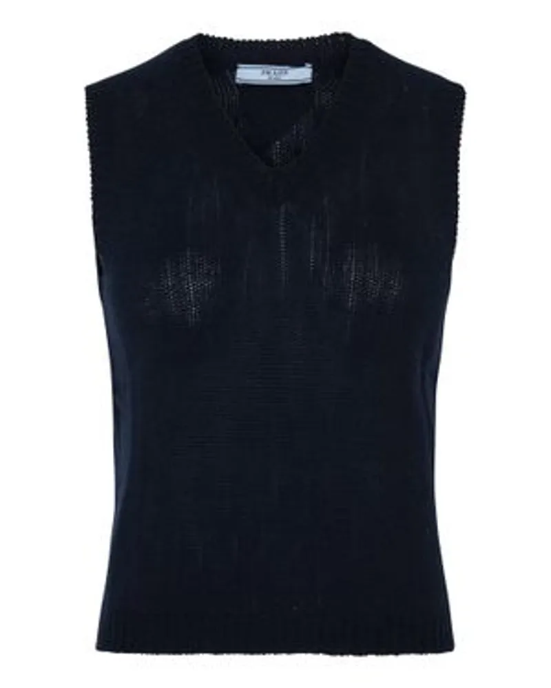 Prada Ärmelloses Strick-Top Navy