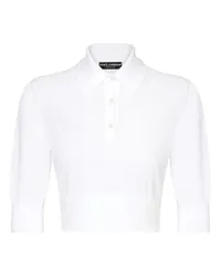 Dolce & Gabbana Cropped-Poloshirt White