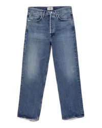 AGOLDE 90's crop mid rise loose straight jeans Blue