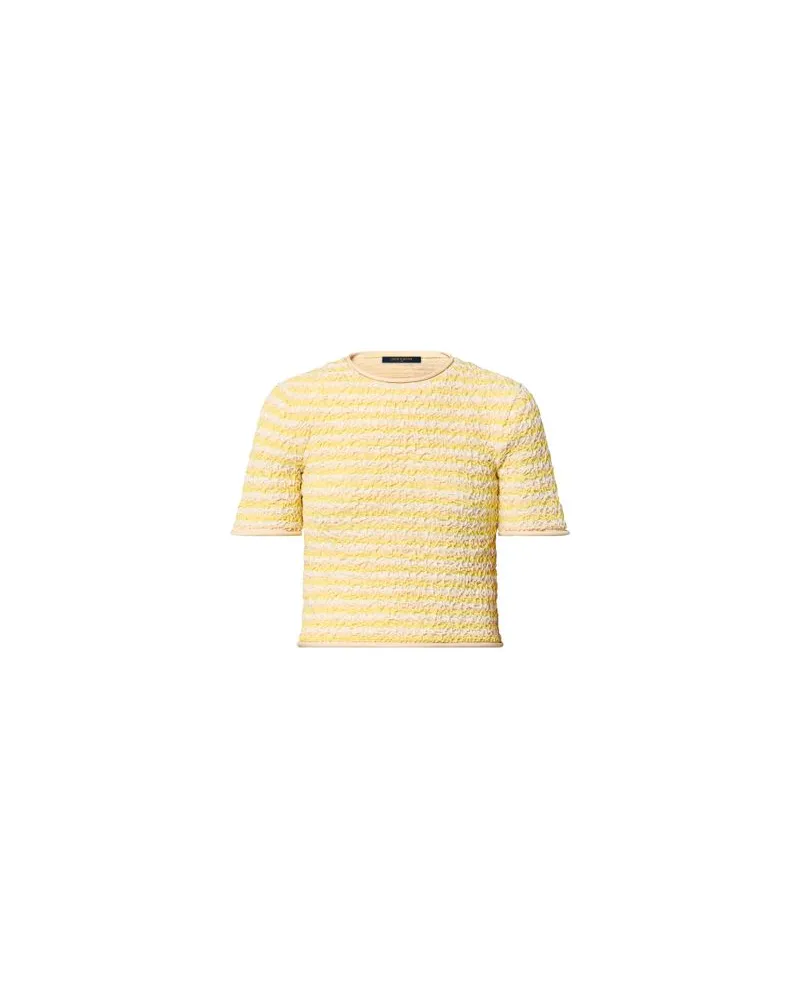 Louis Vuitton Crinkle Knit Striped Top Yellow