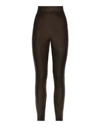 Dolce & Gabbana Glänzende Leggings Brown