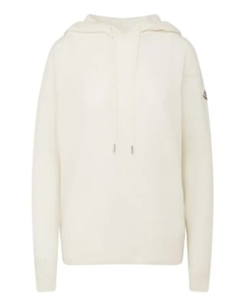 Moncler Kapuzenpullover mit Rundhalsausschnitt White