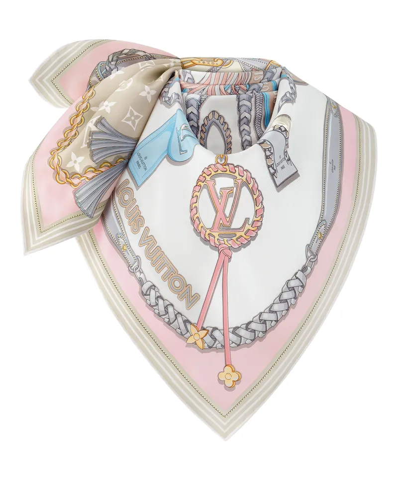 Louis Vuitton Mix and Straps Carré 90 Beige