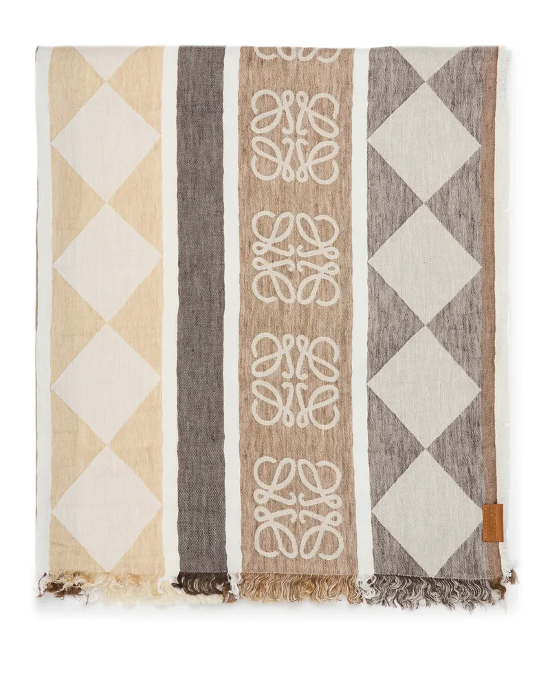 Loewe Schal aus Leinen und Baumwolle Beige
