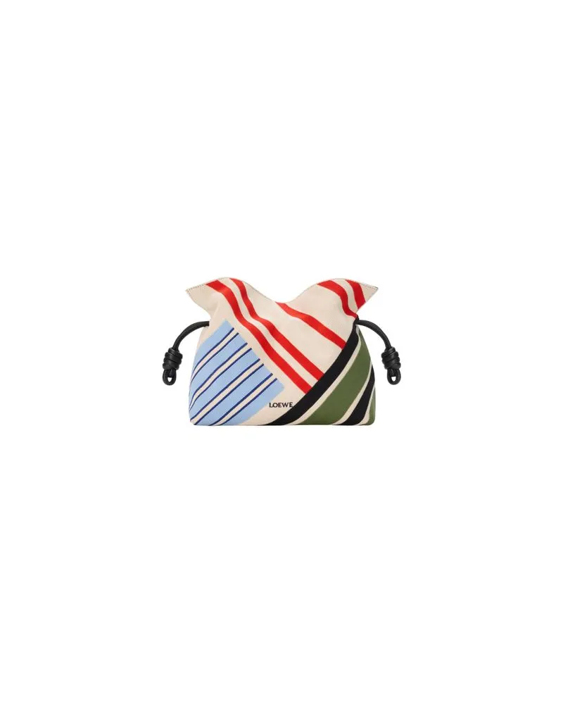 Loewe Mittelgroße Clutch Flamenco aus besticktem Canvas Multicolor