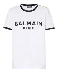 Balmain T-Shirt Balmain Paris 3 Knöpfe Black