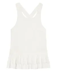 Claudie Pierlot Kurzes Top mit Volantbesatz White