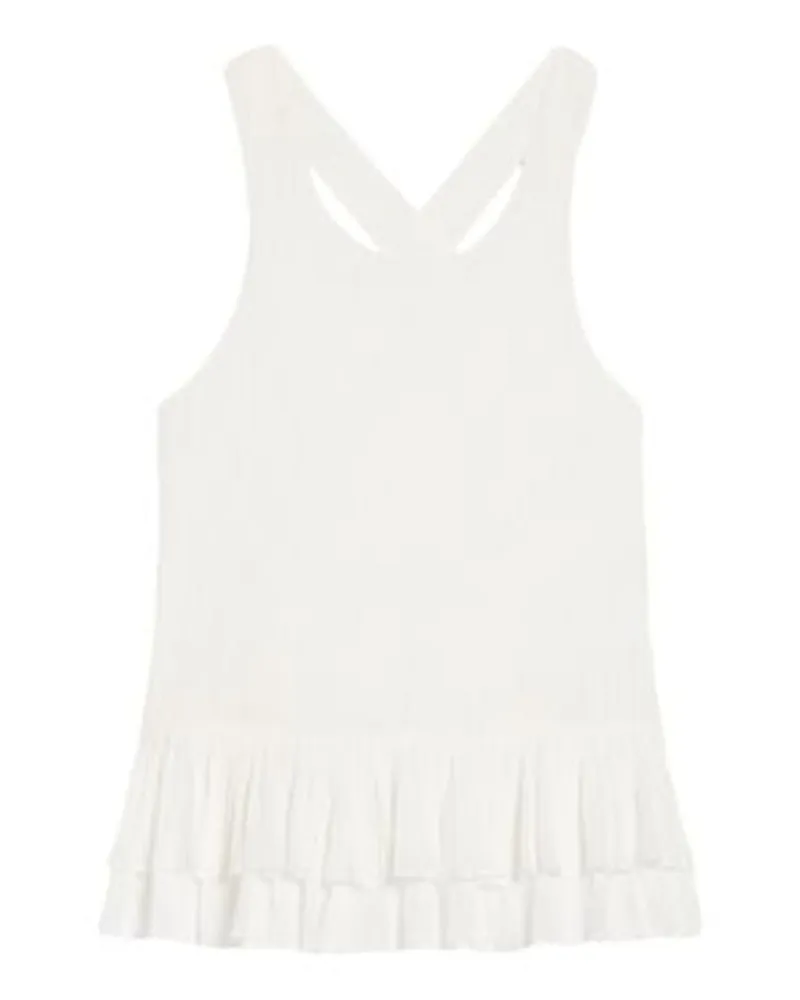 Claudie Pierlot Kurzes Top Mit Volantbesatz White