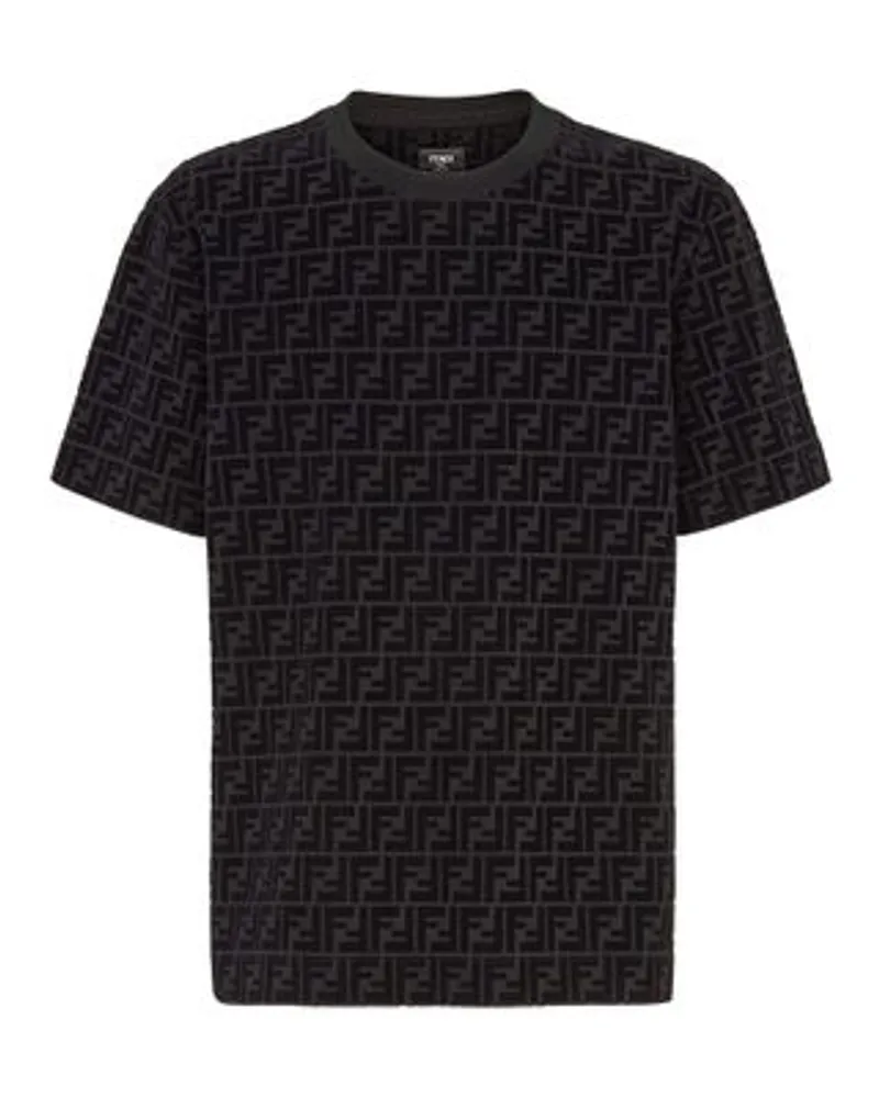 Fendi T-Shirt Aus Pikee Black