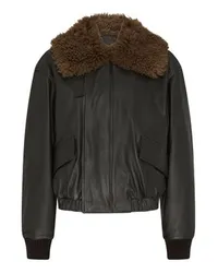 Christophe Lemaire Lederblouson Brown