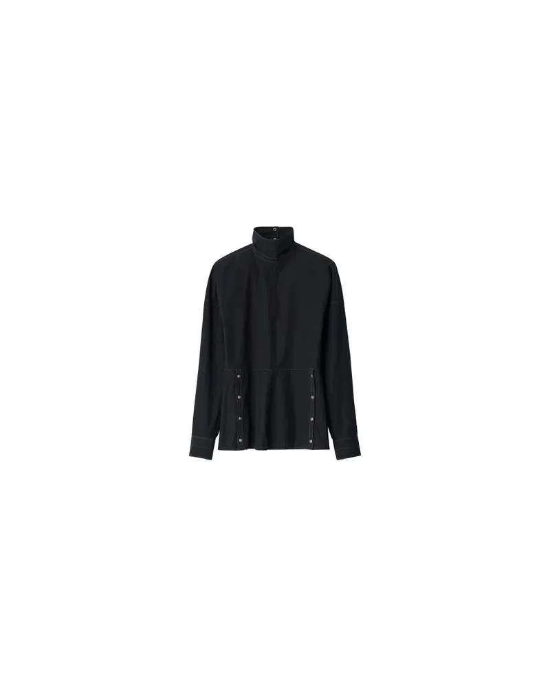 Christophe Lemaire Top mit geknöpftem Plastron Black