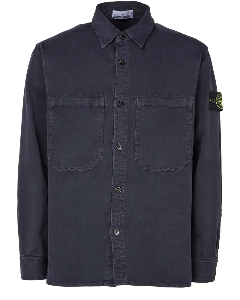 Stone Island Hemd mit Logoaufnäher 