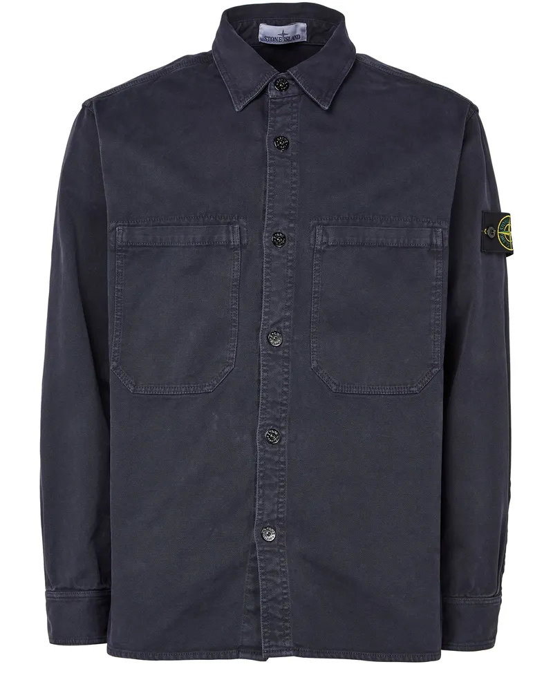 Stone Island Hemd mit Logoaufnäher 