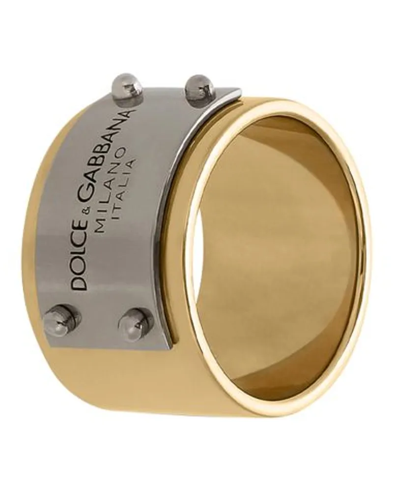 Dolce & Gabbana Ring Mit Plakette Gold