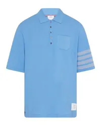 Thom Browne Pikee-Polo im Wellendesign Blue