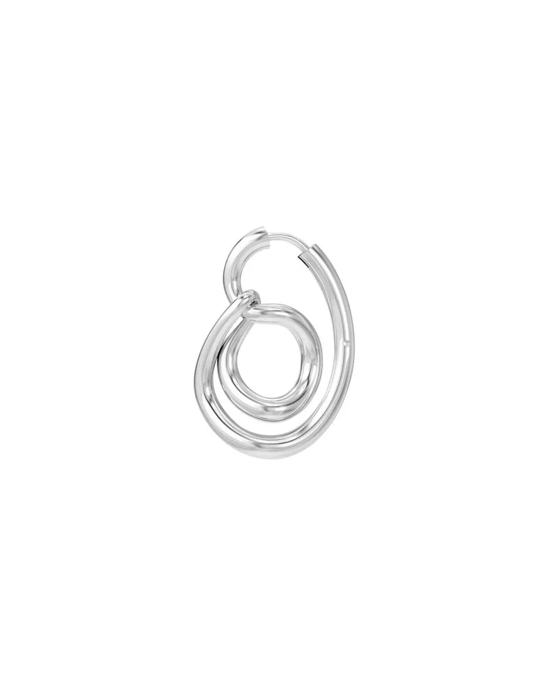 Loewe Mini-Clutch Flamenco aus Kalbsleder mit Moiré-Prägung Silver