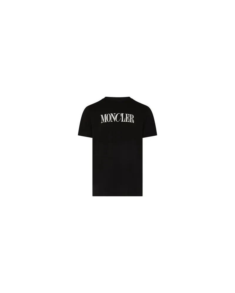 Moncler Kurzarm-T-Shirt mit Logo Black