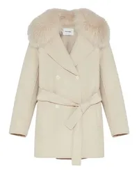 Yves Salomon Caban-Jacke Beige