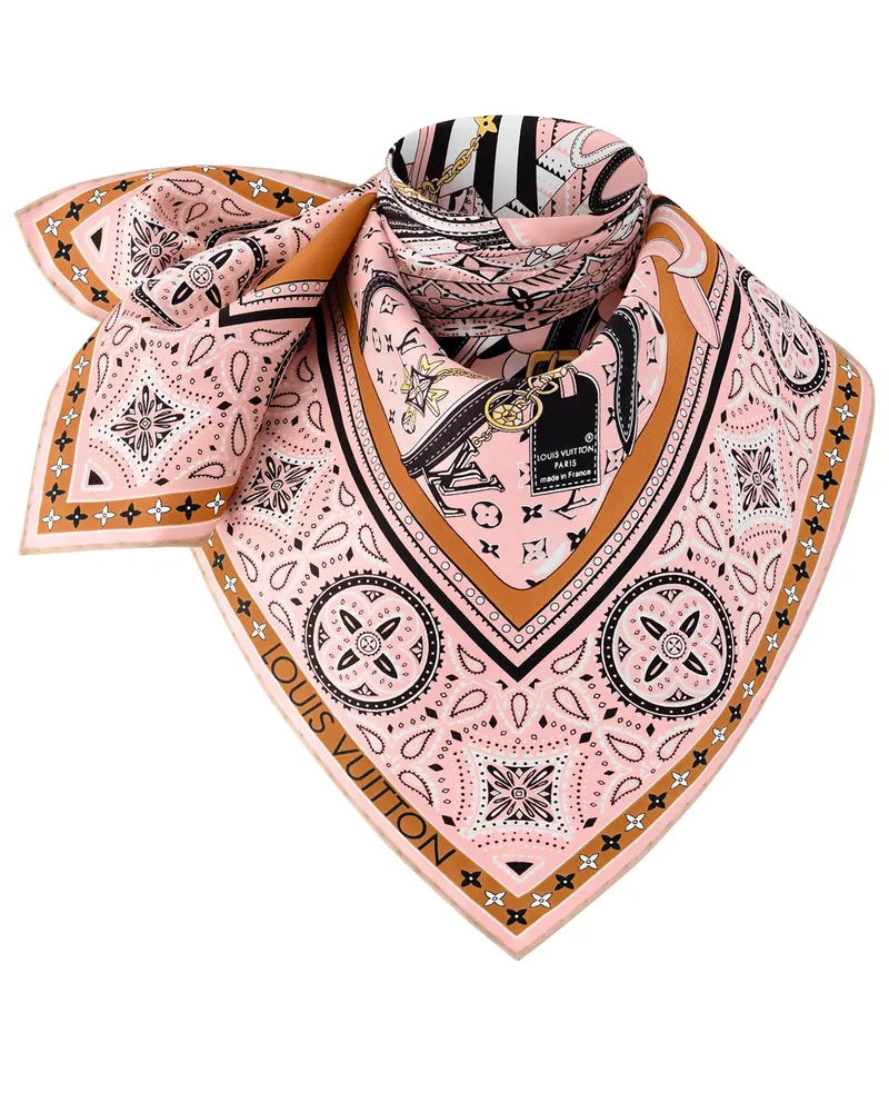 Louis Vuitton LV Feathers Carré 70 Pink